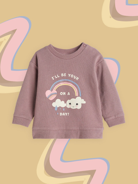 

H&M Girls Pink Printed Sweatshirt