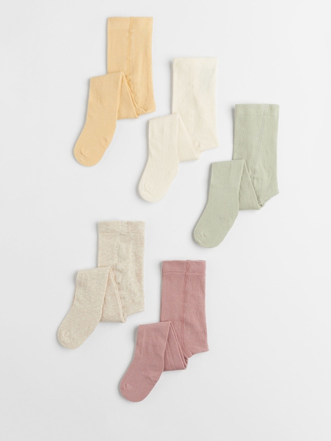 

H&M Girls 5-Pack Fine-Knit Tights, Multi