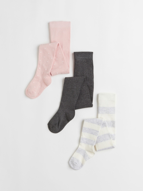 

H&M Girls 3-Pack Tights, Multi