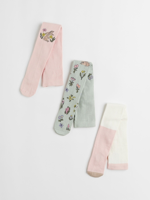 

H&M Girls White & Green 3-Pack Tights
