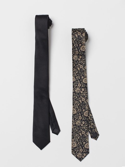 

H&M Black & Beige Pack of 2 Ties