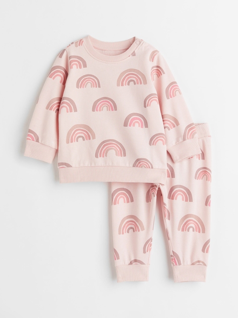 

H&M Girls Pink Printed 2-Piece Pure Cotton Set