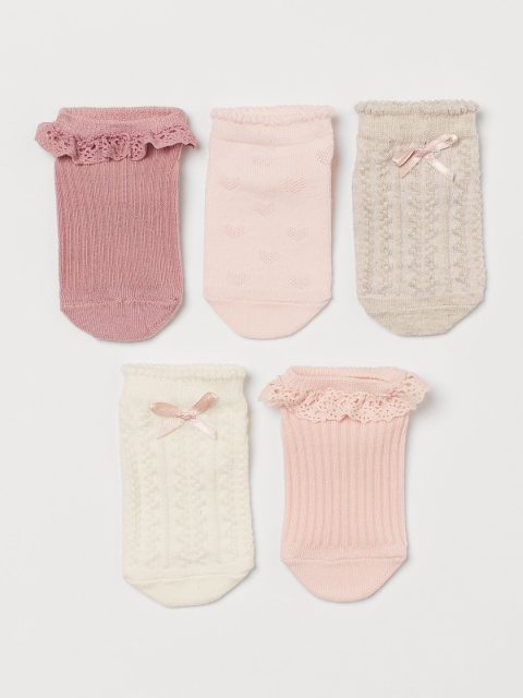 

H&M Girls 5-pack Trainer Socks, White