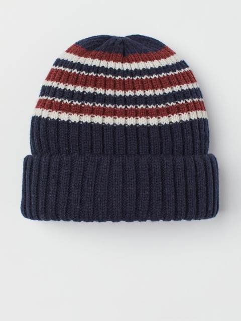 

H&M Men Blue Rib-knit Hat