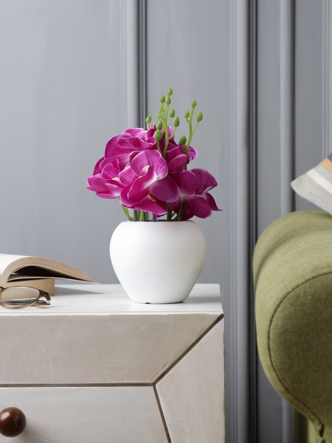 

FOLIYAJ Artificial Purple Orchid with Pot