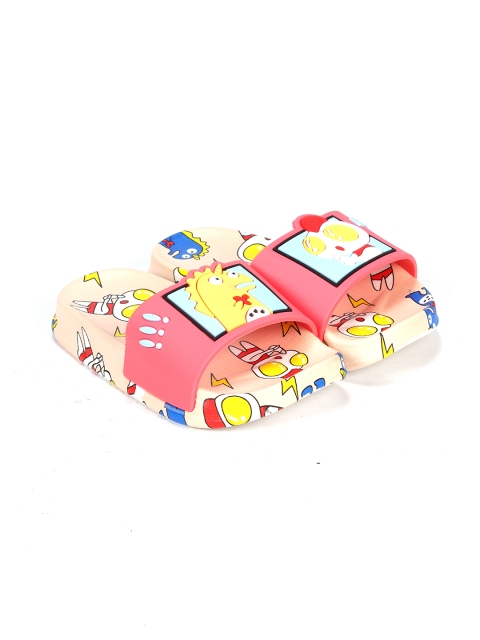 

Lil Lollipop Kids Pink & Beige Printed Sliders