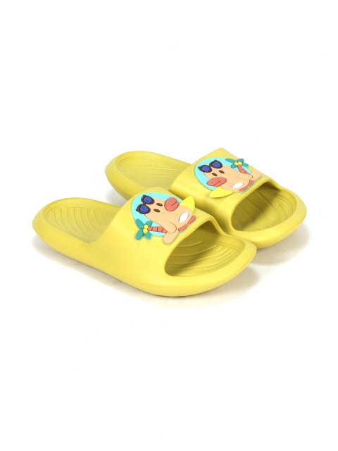 

Lil Lollipop Unisex Kids Yellow & Blue Printed Rubber Sliders