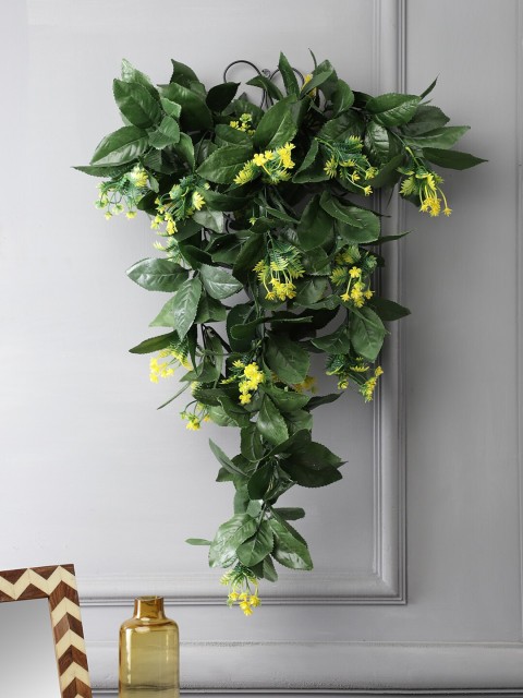

FOLIYAJ Green & Yellow Artificial Leaf Vine With Wall Stand
