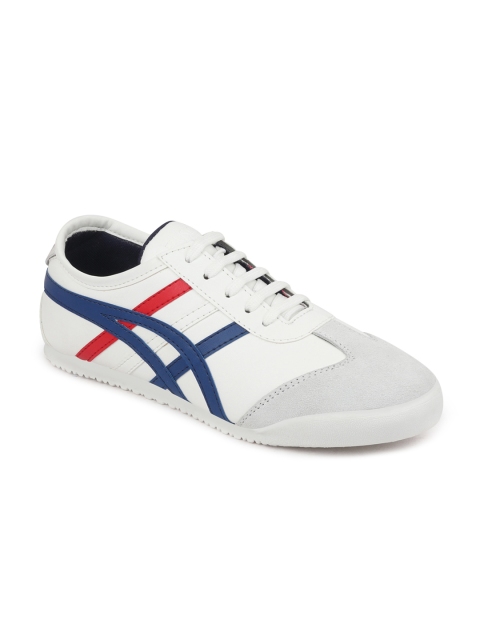 

FAUSTO Men White Striped PU Sneakers