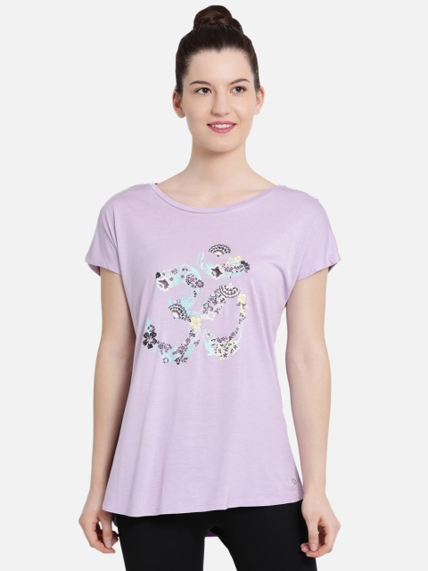 

Enamor Women Purple Printed Outdoor T-shirt