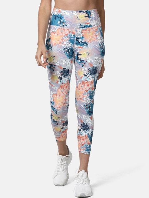 

Enamor Women Lavender & Blue Printed Dry Fit Tights