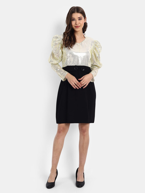 

BROADSTAR Beige A-Line Dress