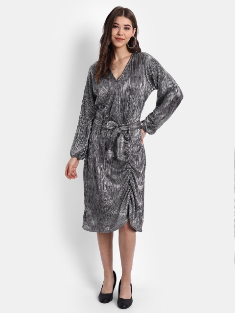 

BROADSTAR Silver-Toned Midi Dress