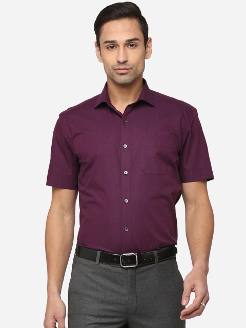 

JADE BLUE Men Purple Classic Pure Cotton Formal Shirt