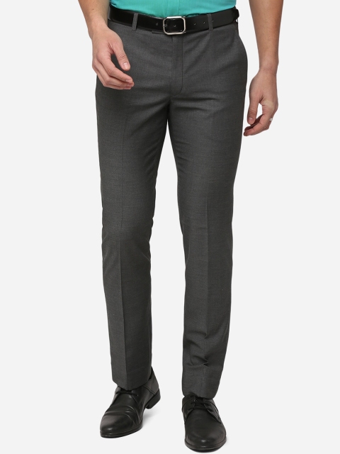 

Greenfibre Men Grey Slim Fit Formal Trousers