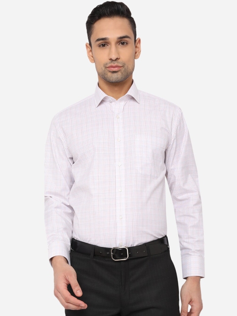

Greenfibre Men Brown Classic Grid Tattersall Checks Checked Formal Shirt