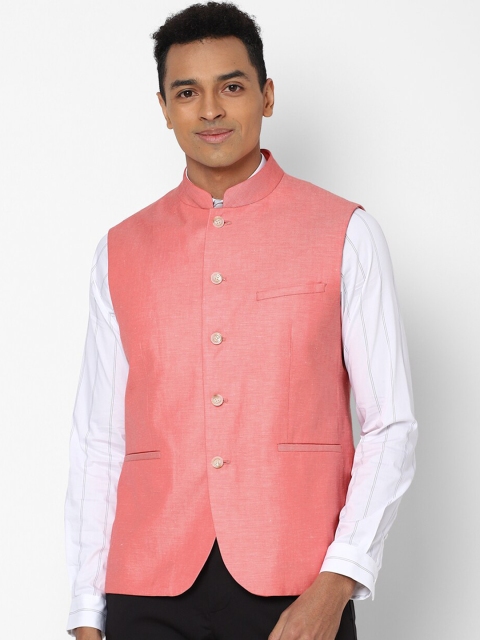 

Allen Solly Men Pink Woven Design Nehru Jacket