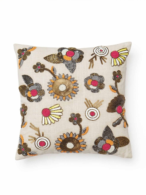 

Diwaah Multicoloured Floral Pure Cotton Square Cushion Covers, Multi