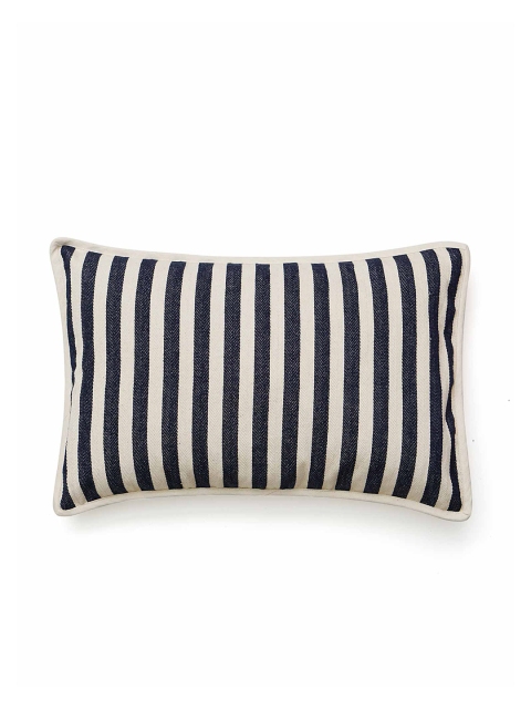 

Diwaah Black & Beige Striped Rectangle Pure Cotton Cushion Cover