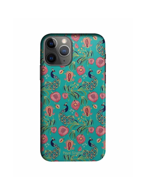 

CelfieDesign Floral Printed iPhone 11 Pro Max Slim Back Case, Teal