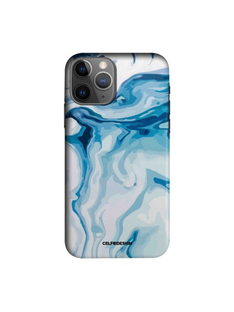 

CelfieDesign White & Blue Liquid Funk Turquoise - iPhone 11 Pro Max Slim Back Case