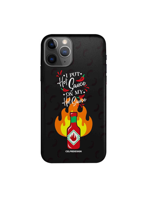 

CelfieDesign Black & Orange Hot Sauce Slim Back Case for iPhone 11 Pro Max