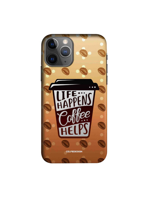 

CelfieDesign Multicoloured Life Happens Coffee Helps Print iPhone 11 Pro Max Back Case, Multi