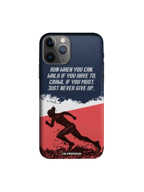 

CelfieDesign Navy Blue & Red Running Motivation Slim Back Case for iPhone 11 Pro Max