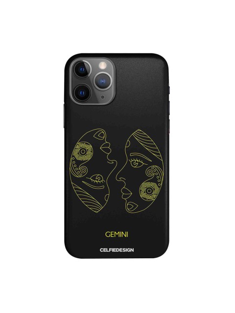 

CelfieDesign Black & Yellow Gemini Print iPhone 11 Pro Max Back Case