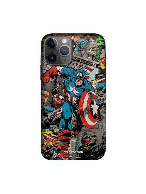 

CelfieDesign Multicoloured Comic Captain America iPhone 11 Pro Max Slim Case, Multi