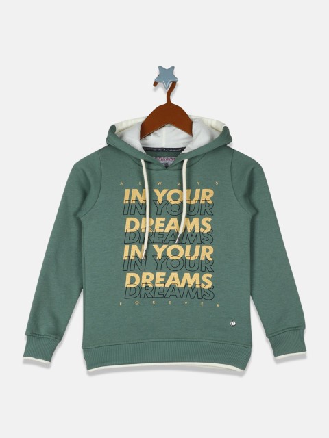 

Monte Carlo Girls Green Printed Hooded Sweatshirt
