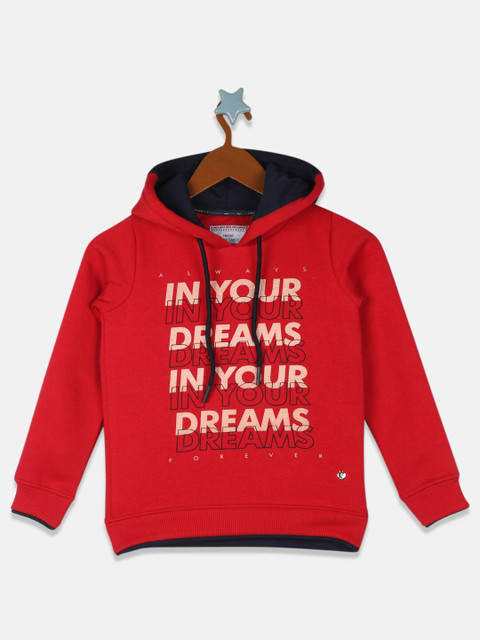

Monte Carlo Girls Red Printed Hooded Sweatshirt