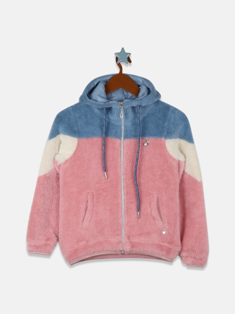 

Monte Carlo Girls Pink & Blue Colorblocked Hooded Sweatshirt