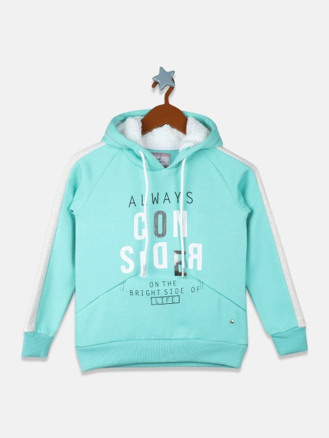 

Monte Carlo Girls Blue Printed Hooded Sweatshirt