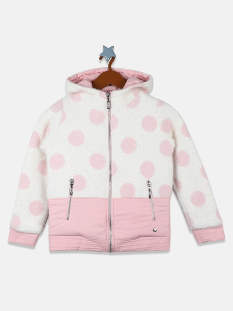 

Monte Carlo Girls Cream-Coloured Printed Cotton Blend Hooded Sweatshirt