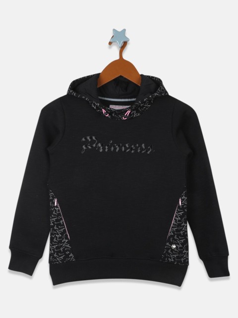 

Monte Carlo Girls Black Princess Printed Hooded Sweatshirt
