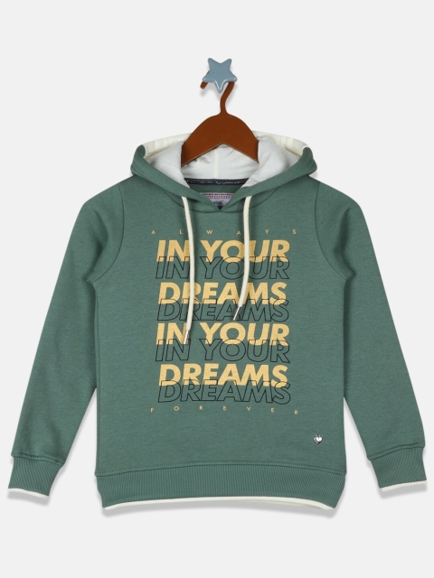 

Monte Carlo Girls Green Printed Cotton Blend Hooded Sweatshirt
