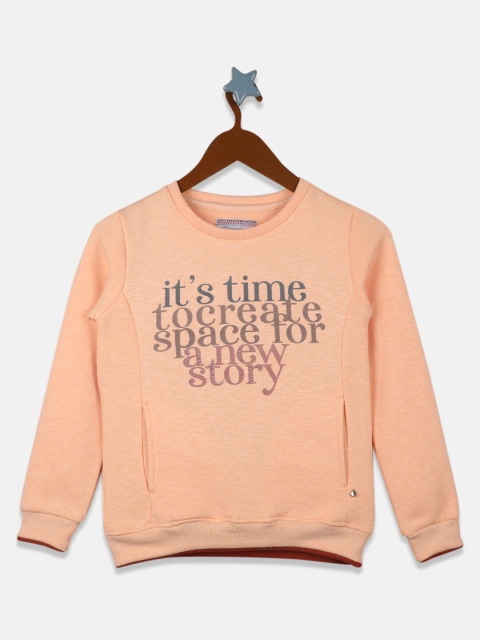 

Monte Carlo Girls Peach-Coloured Printed Sweatshirt