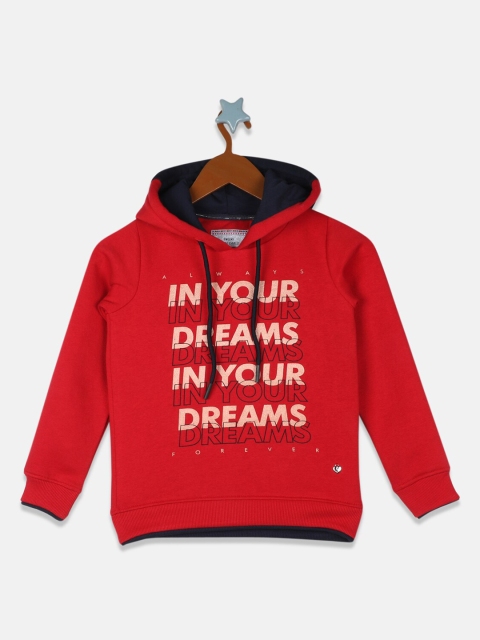 

Monte Carlo Girls Red Typography Printed Hooded Sweatshirt