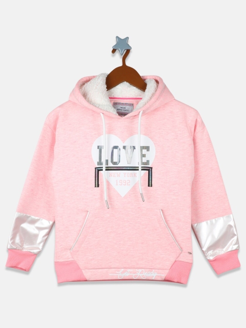 

Monte Carlo Girls Pink Printed Cotton Blend Hooded Sweatshirt