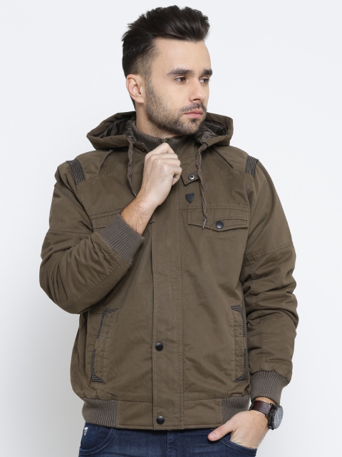 

John Players Olive Green Bomber Jacket with Detachable Hood