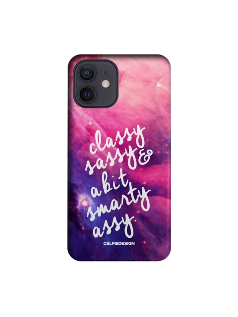 

CelfieDesign Pink & White Typography Printed iPhone 12 Slim Back Case