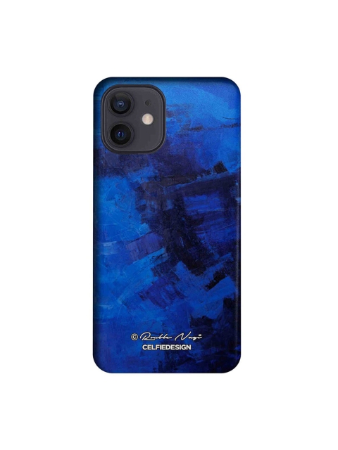 

CelfieDesign Blue & Black Printed Plastic iPhone 12 Slim Back Case