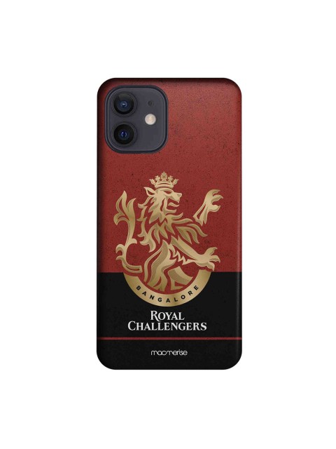 

CelfieDesign Maroon & Gold-Toned RCB Plastic iPhone 12 Slim Back Case