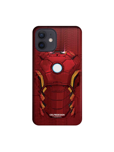 

CelfieDesign Red & Gold-Toned Suit Of Armour Printed iPhone 12 Slim Back Case