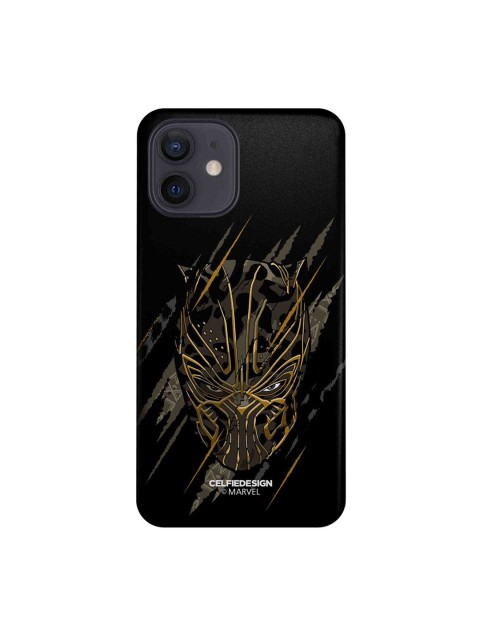 

CelfieDesign Black & Gold-Coloured Black Panther iPhone 12 Slim Back Case