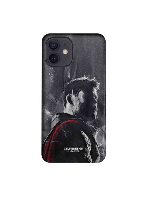 CelfieDesign Black & Grey Charcoal Art Thor Printed iPhone 12 Slim Back Case