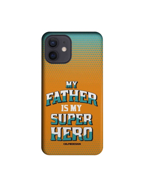 

CelfieDesign Orange & White My Father My Superhero iPhone 12 Slim Back Case