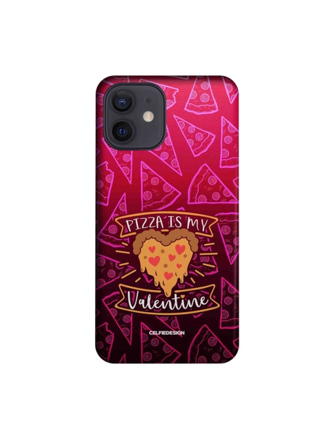 

CelfieDesign Pink & Brown Pizza Is My Valentine Printed iPhone 12 Slim Back Case