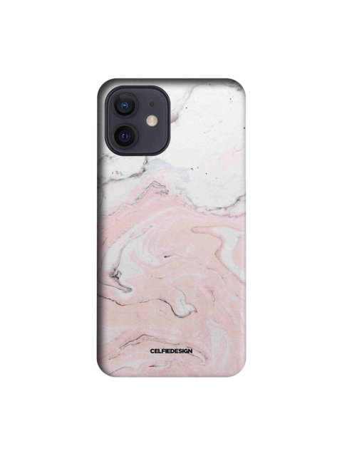 

CelfieDesign White & Pink Printed Plastic iPhone 12 Slim Back Case